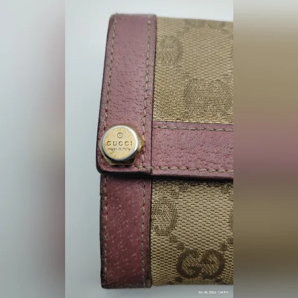 Gucci Brown and Burgundy Wallet With Callouts In Description 7.5"L×4"H - Picture 4 of 11